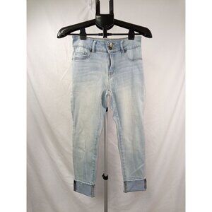 SoHo Jeans Women's Light Blue High-Waisted ankle legging cuffed jeans 6